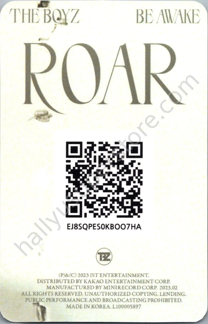 THE BOYZ - Younghoon - Be Awake album photocard platform version qr card realize version