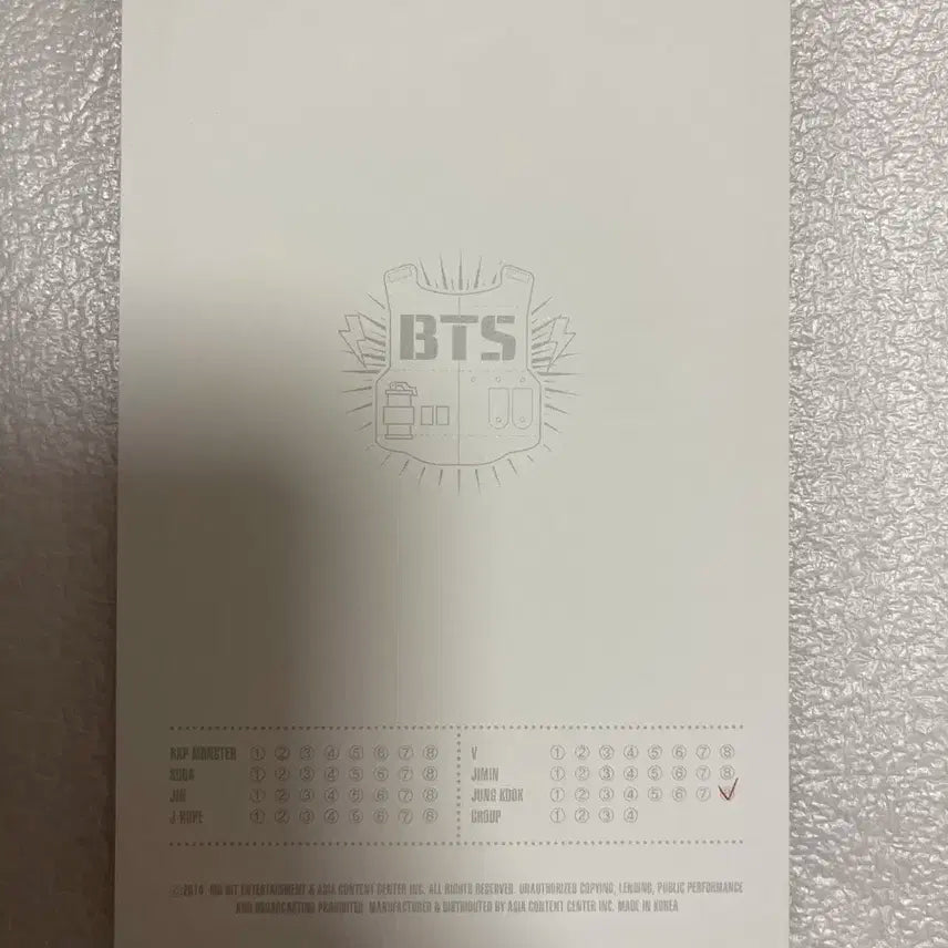 방탄 레드 불렛 포토 세트 정국 8번 포카
