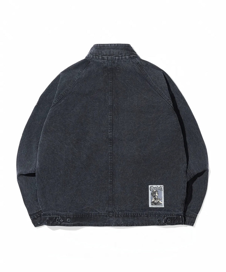 **QWER -Chodan  Vintage Washing Cotton Herrington Jacket_Charcoal