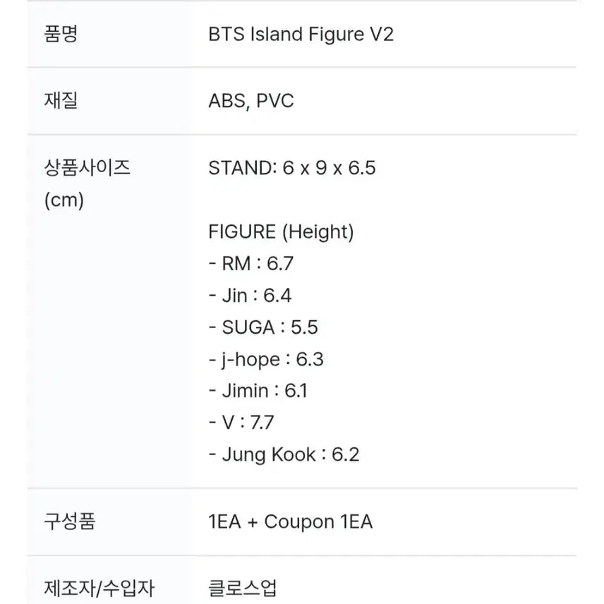 BTS 방탄 인더섬 In the SEOM Island 피규어 세트