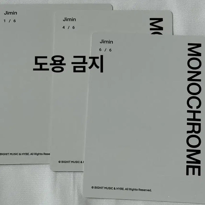 BTS 방탄 지민 jimin 모노크롬 미니포카 3장 MONOCHROME