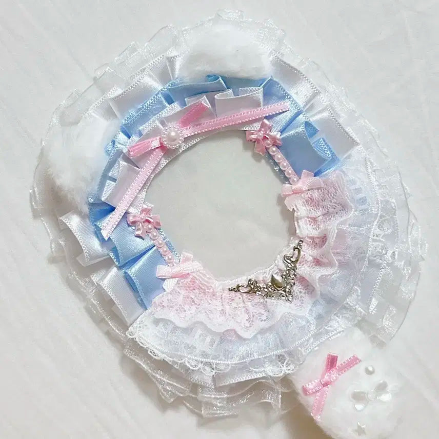 (새상품) 핑크블루네코 웨딩 레이스 탑꾸 탑로더 포카 포토카드 포카홀더