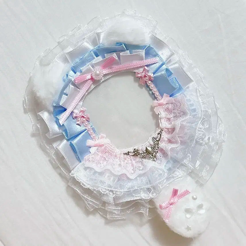 (새상품) 핑크블루네코 웨딩 레이스 탑꾸 탑로더 포카 포토카드 포카홀더