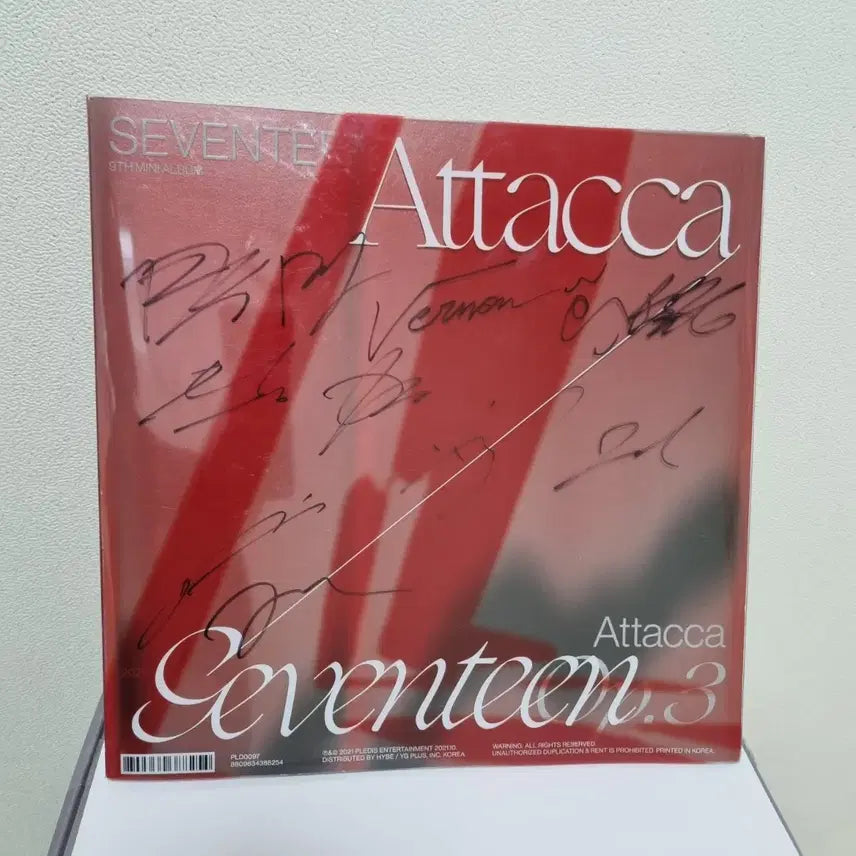 세븐틴 비매 친필 싸인 앨범 attacca 아타카 9집 미니(단체ver)