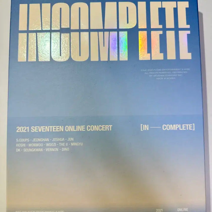 세븐틴 인컴플리트 DVD