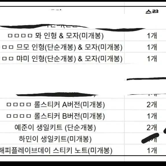 므메미무 굿즈 & 예준하민생일키트 양도