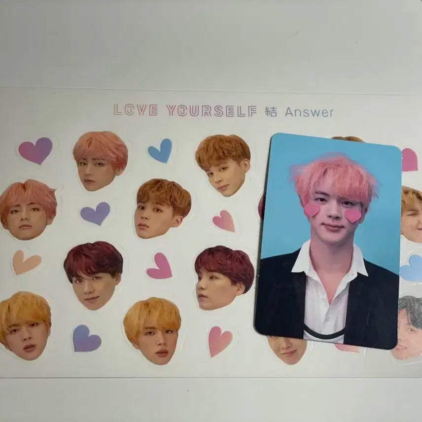 방탄 bts love your self 진 포카 스티커