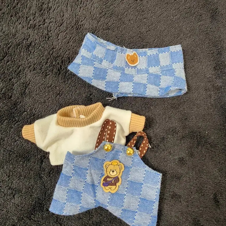 라부부 곰돌이모자 & 멜빵 세트