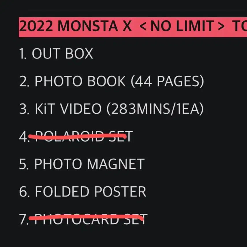 몬스타엑스 몬엑 NO LIMIT KIT 노리밋콘 키트