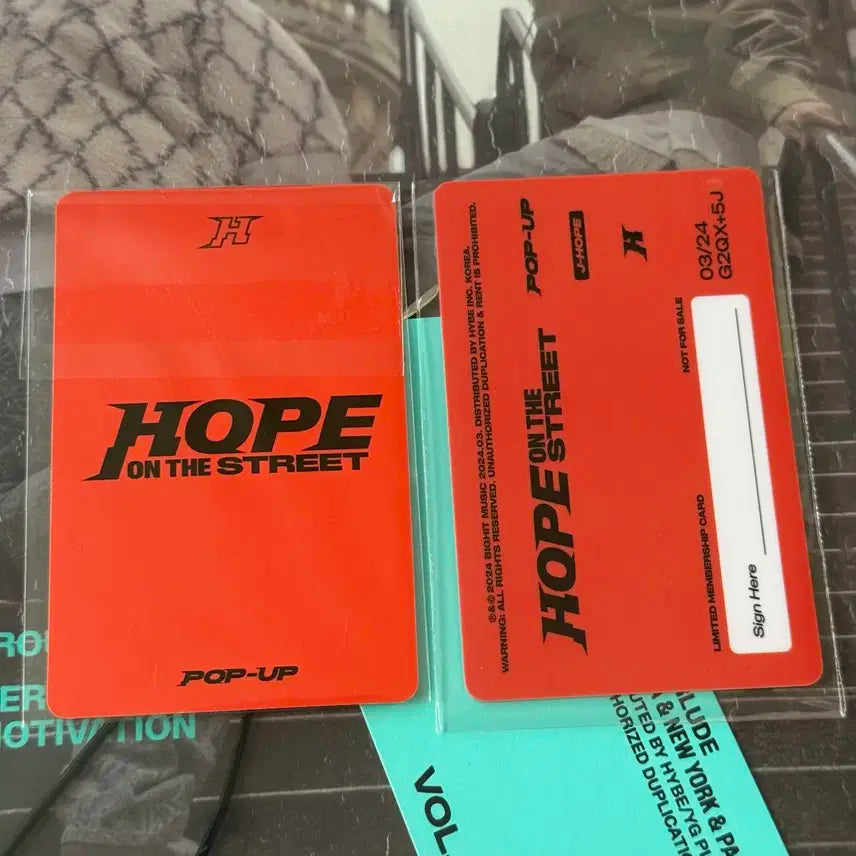 방탄 제이홉 JHOPE  홉온더스트릿 팝업 특전 포카
