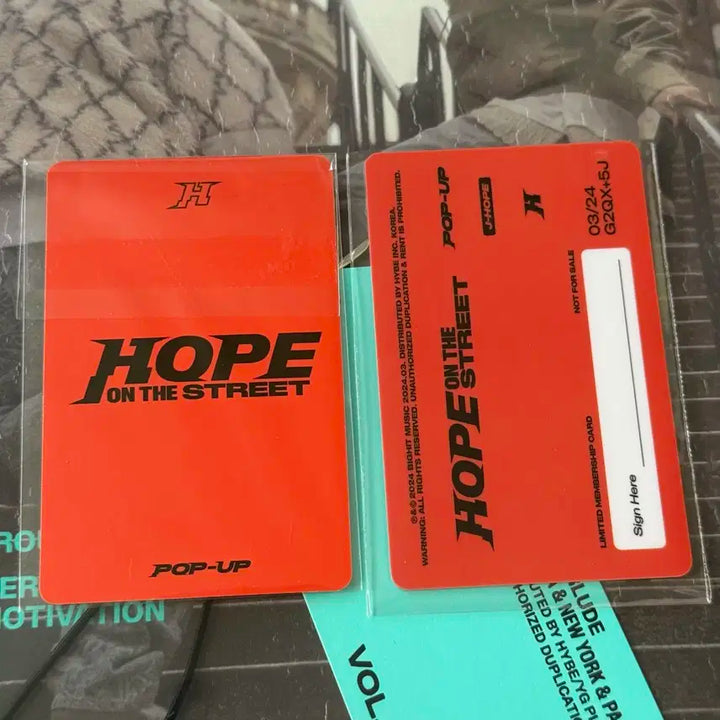 방탄 제이홉 JHOPE  홉온더스트릿 팝업 특전 포카