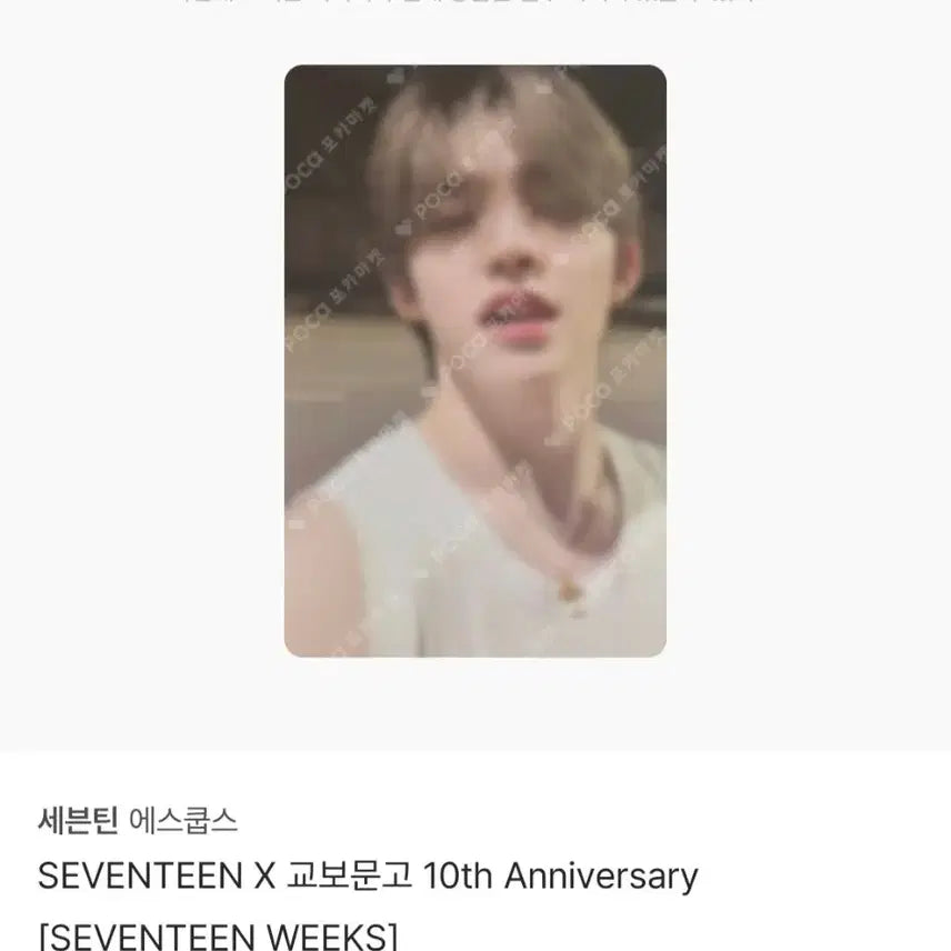 세븐틴 에스쿱스 교보문고 10주년 포카