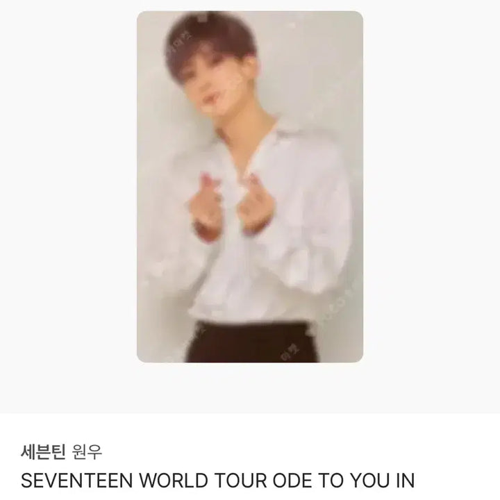 세븐틴 원우 오드투유 블루레이 포카 양도 ode to you