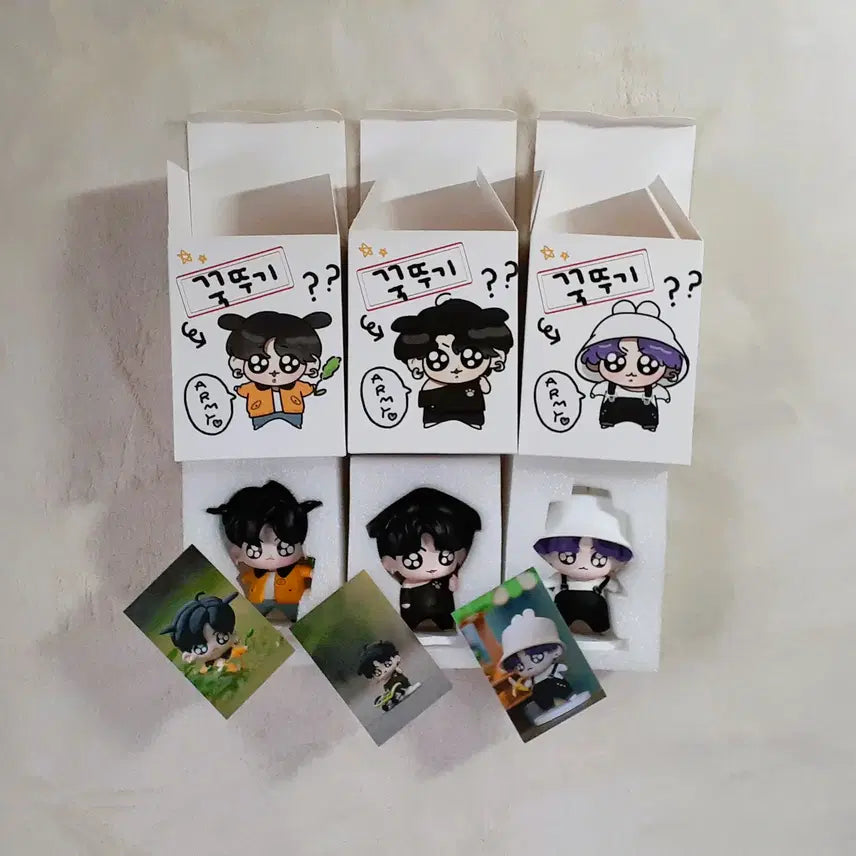모꾸뽀꾸님 꾹뚜기 피규어 3종