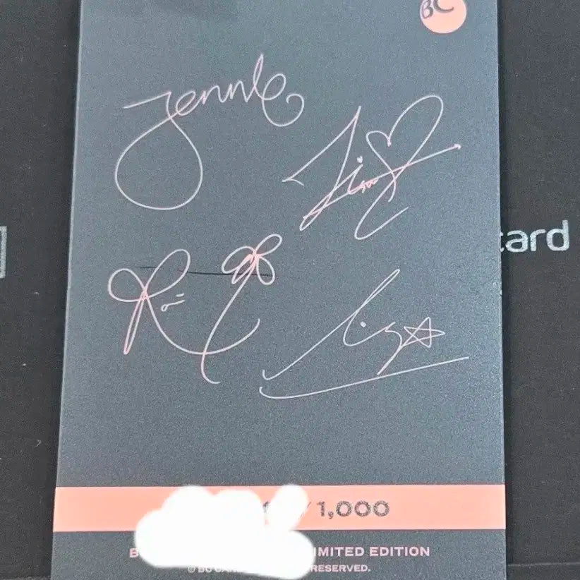 블랙핑크 비씨카드 콜라보 한정판 포토카드