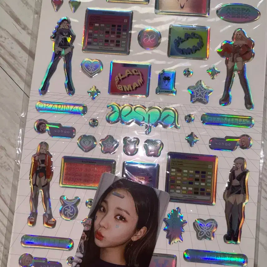 에스파 카리나 에폭시 스티커 + 포토카드