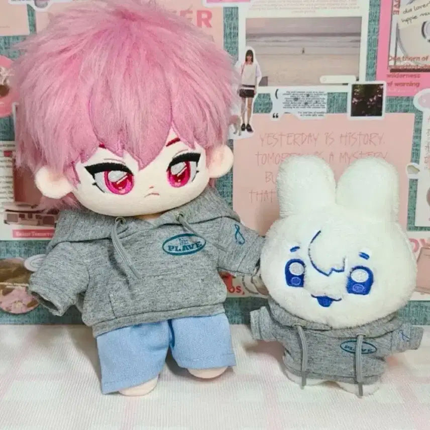 플레이브 10cm 인형 옷 여섯번째 여름 회색 후드티 원가 양도