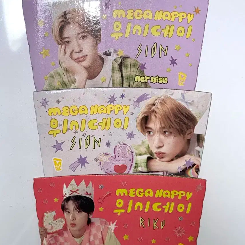 (일괄) 엔시티 위시 컵홀더 메가커피 생일 시온 리쿠 유우시 사쿠야 료