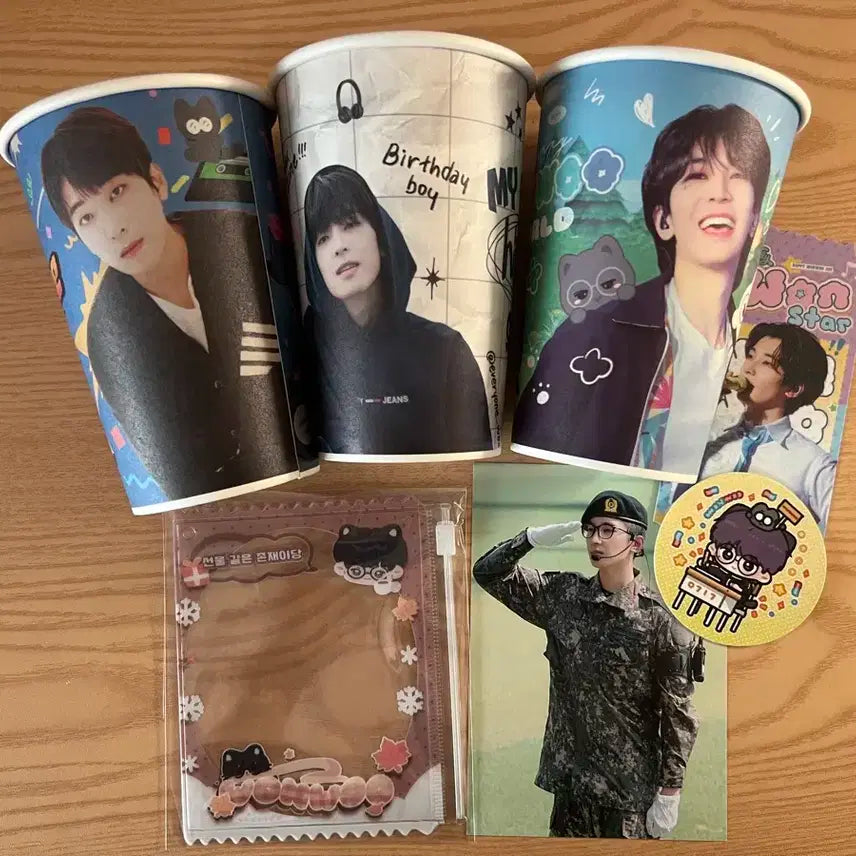 세븐틴 원우 포카파우치 생카컵 일괄