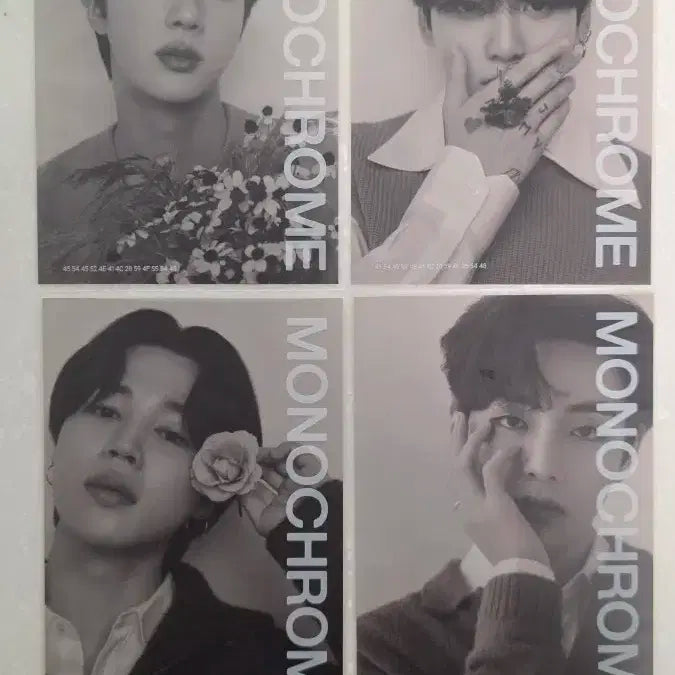 방탄소년단 모노크롬 팝업 인화사진 4장 일괄