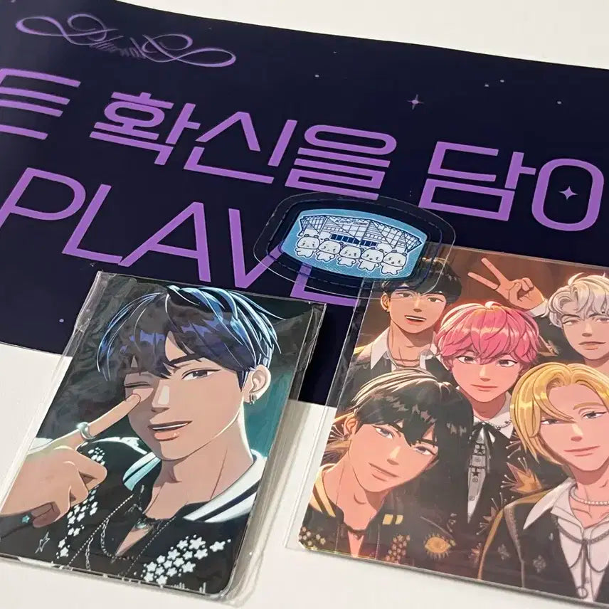 플레이브 콘서트 입장포카+빅포카+중콘 슬로건+므메미무 스탬프 스티커 일괄