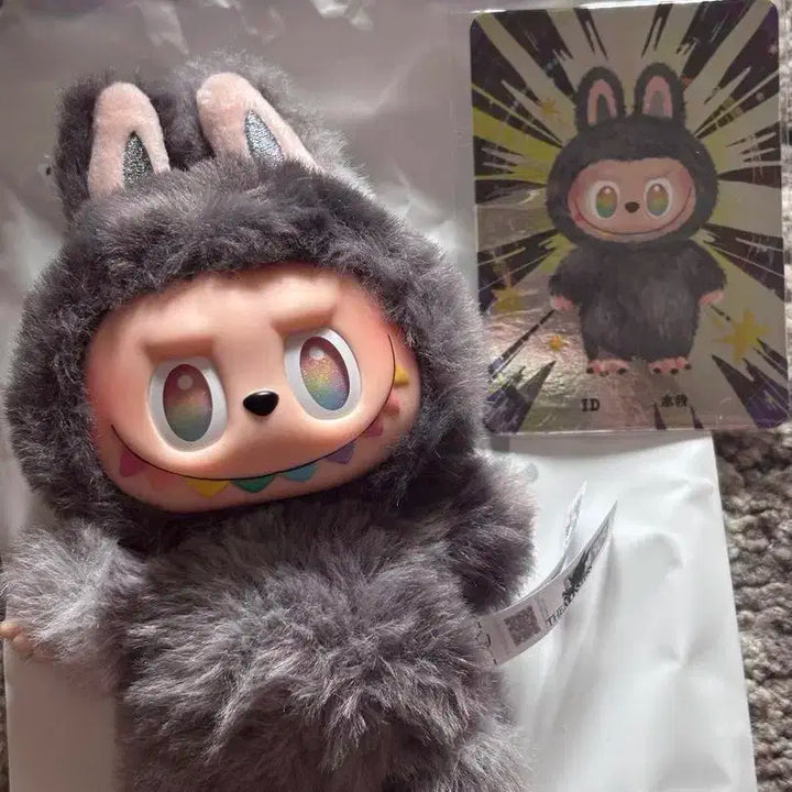 팝마트 Labubu 라부부 플러피 인형 그레이