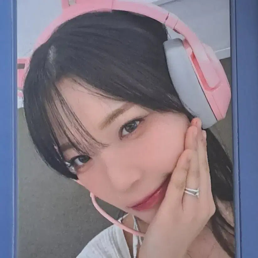 프로미스나인 백지헌 사운드웨이브 고양이 헤드셋포카