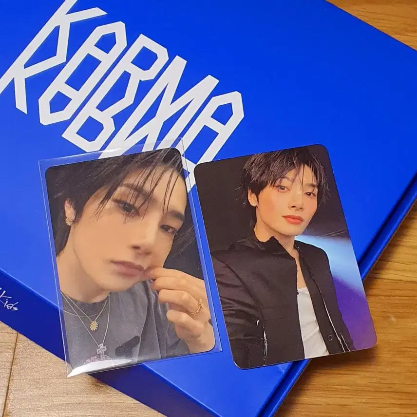 스키즈 카르마 KARMA 일반반 아이엔 애플뮤직 특전 포카 세트