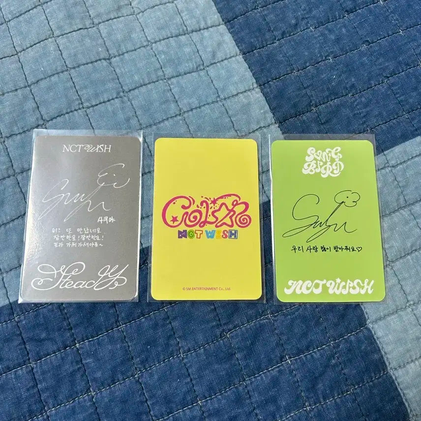 엔시티 위시 사쿠야포카 3개세트 컬러 애플뮤직 미공포 스테디 송버드