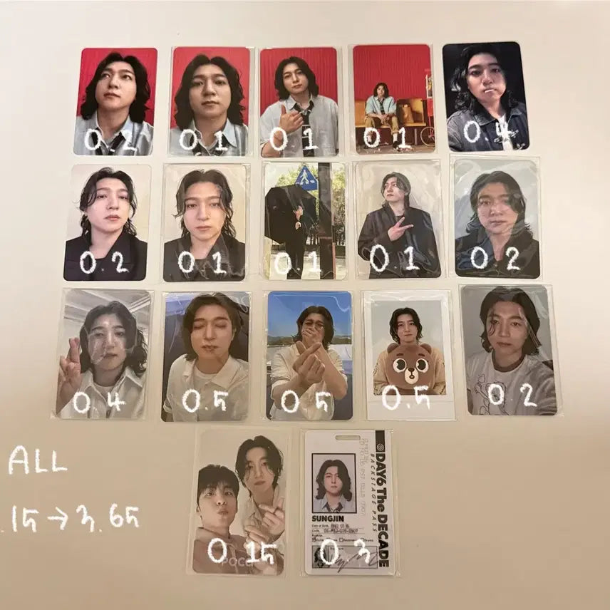 일괄 ) 데이식스 성진 포카 양도 영케이 영현 원필 도운