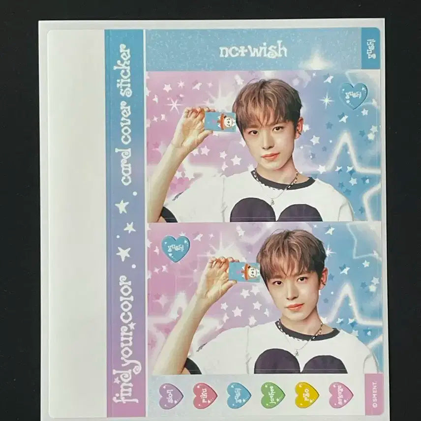 NCT WISH 엔시티위시 컬러 팝업 카드 커버 스티커 유우시