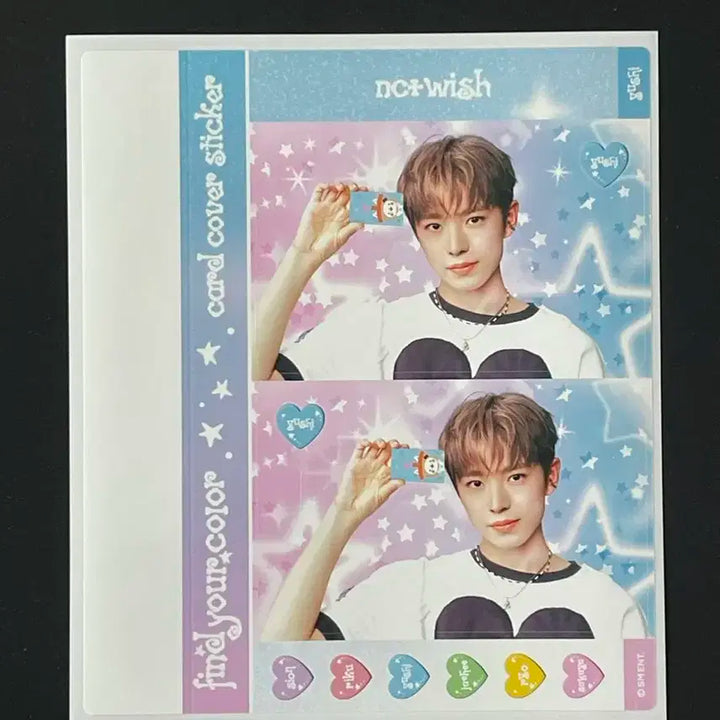 NCT WISH 엔시티위시 컬러 팝업 카드 커버 스티커 유우시