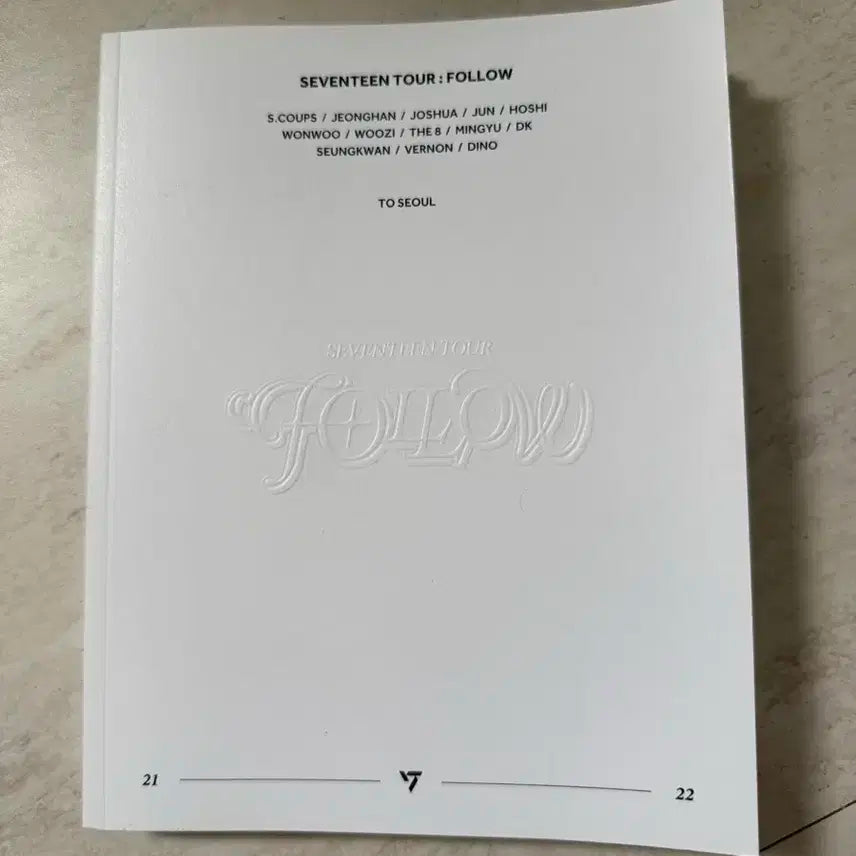 세븐틴 Follow 팔로우 콘서트 포토북