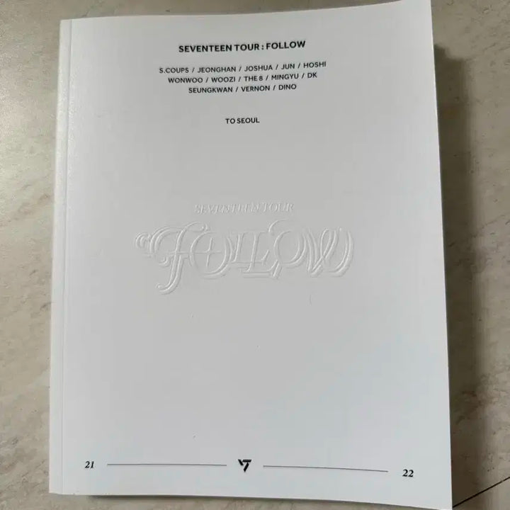 세븐틴 Follow 팔로우 콘서트 포토북