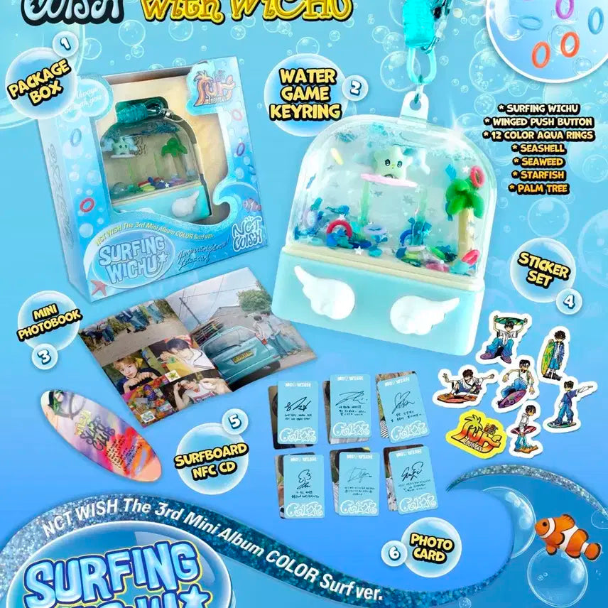 NCT WISH Surfing Wichu 앨범 포카 스티커 포토북