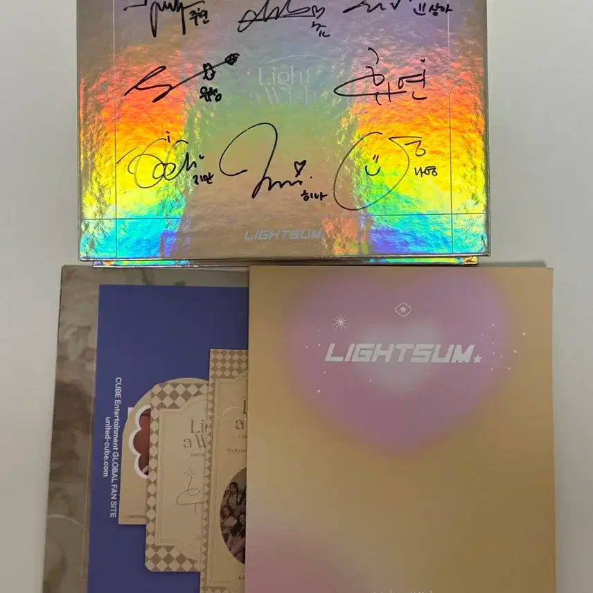 라잇썸 친필 싸인 앨범 light a wish lightsum album