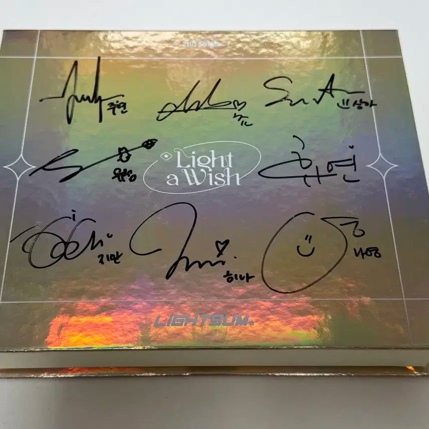 라잇썸 친필 싸인 앨범 light a wish lightsum album