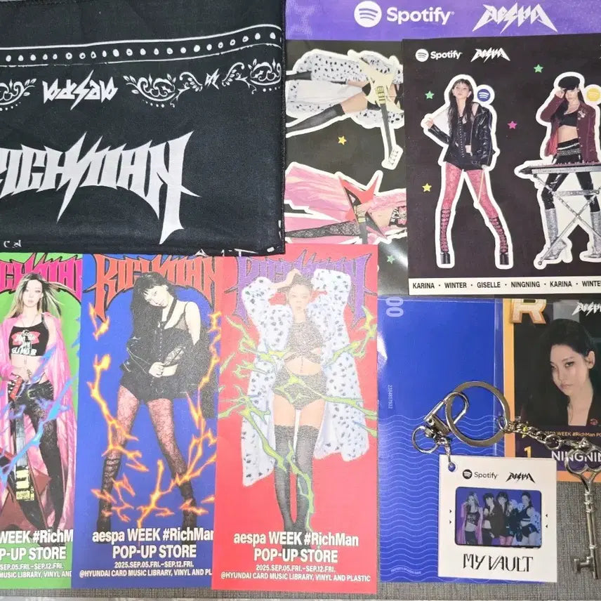 에스파 스포티파이 리치맨 팝업 반다나 일괄양도