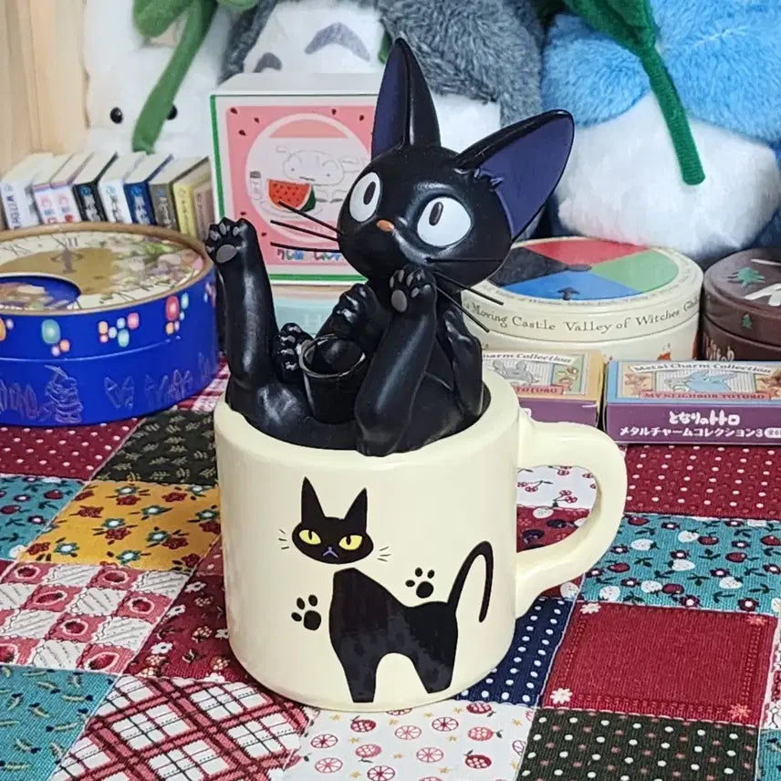 마녀배달부 키키 지지 꽃한송이 피규어