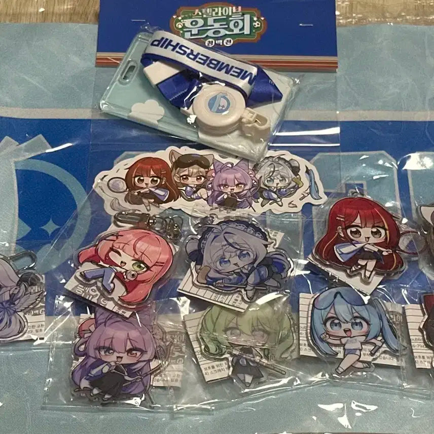 스텔라이브 운동회 손목밴드 제외한 일괄(아크릴 전종, 스티커, 깃발, 이
