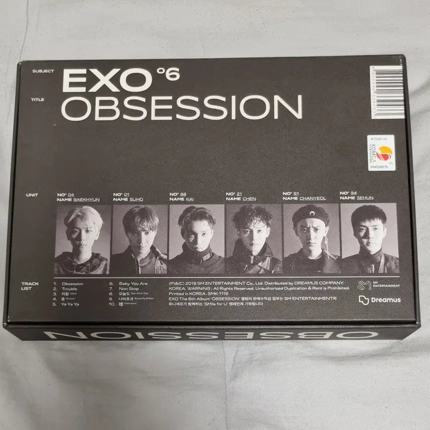 EXO OBSESSION 앨범 케이스 버전 cd(x)
