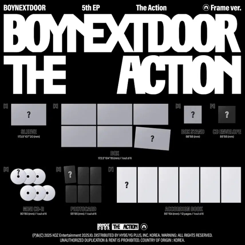보이넥스트도어 the action frame.ver Set