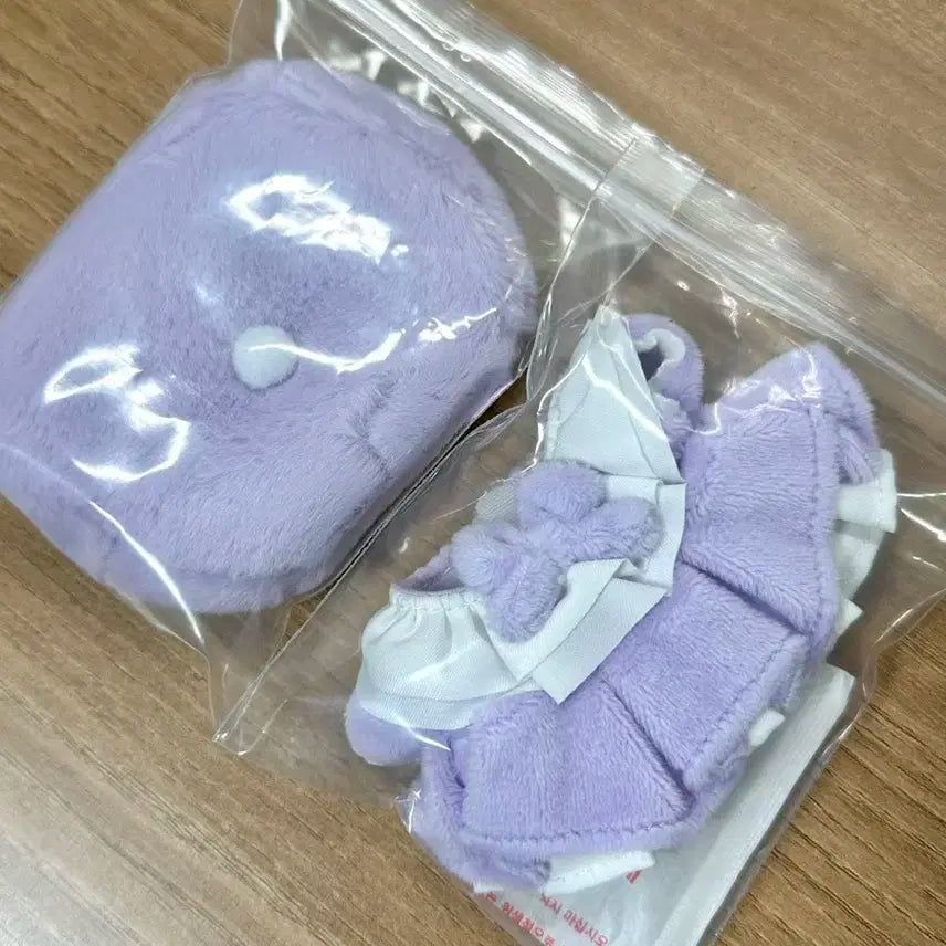 10cm 인형옷 아이돌룩 겨울바람 원피스 베레모 퍼플