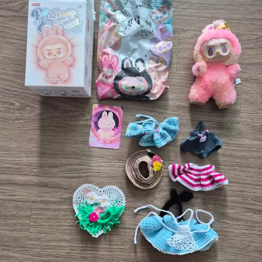 (정품) 라부부 인형 + 뜨개옷 일괄