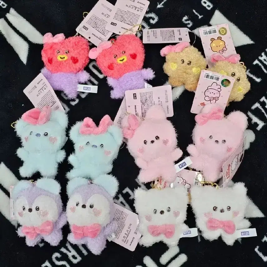 bt21 미니니 러블리 인형키링 리본