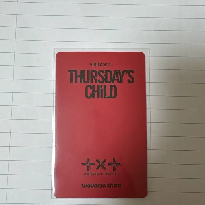 투바투 수빈 떨스데이 차일드 위버스샾 특전포카