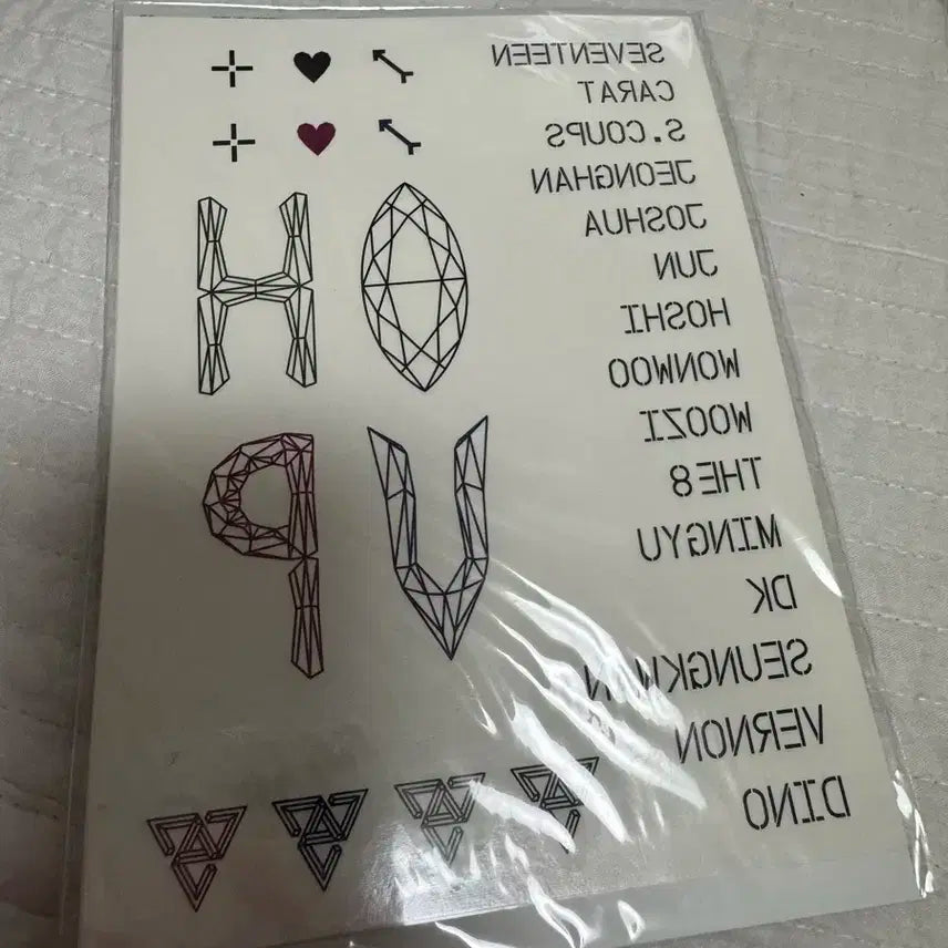 세븐틴 아이디얼컷 타투스티커