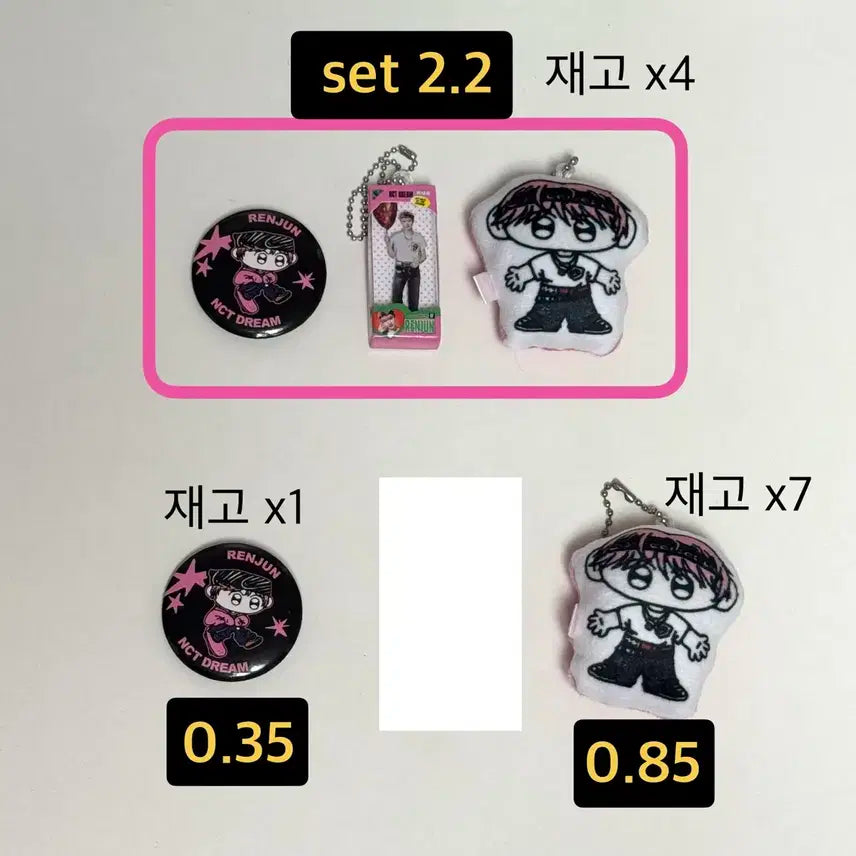 런쥔 팝업 가챠 핀버튼 미니어쳐키링 미니쿠션키링 엔시티드림 nct 포카