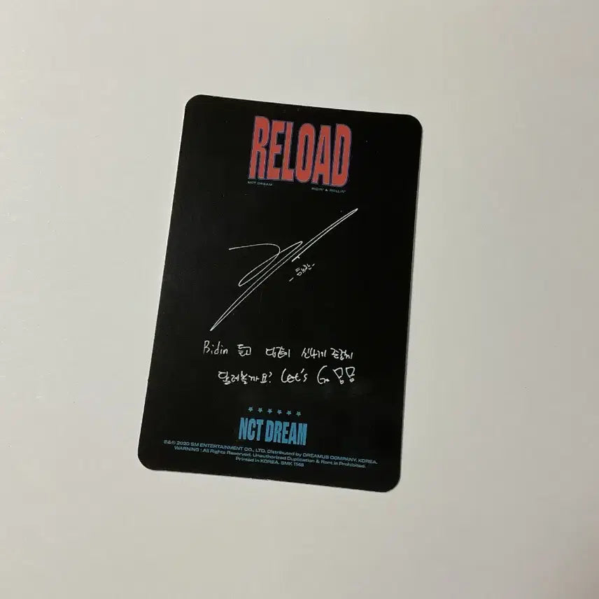 해찬 리로드 포카 nct 엔시티 엔씨티