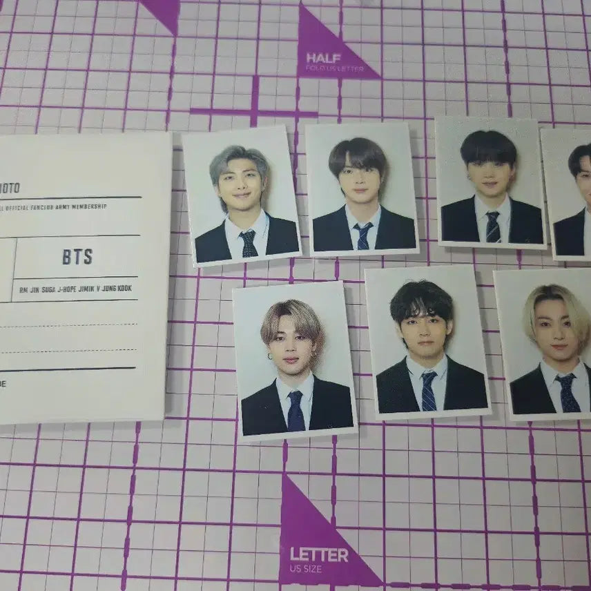 bts 방탄 멤버십 증명사진 세트
